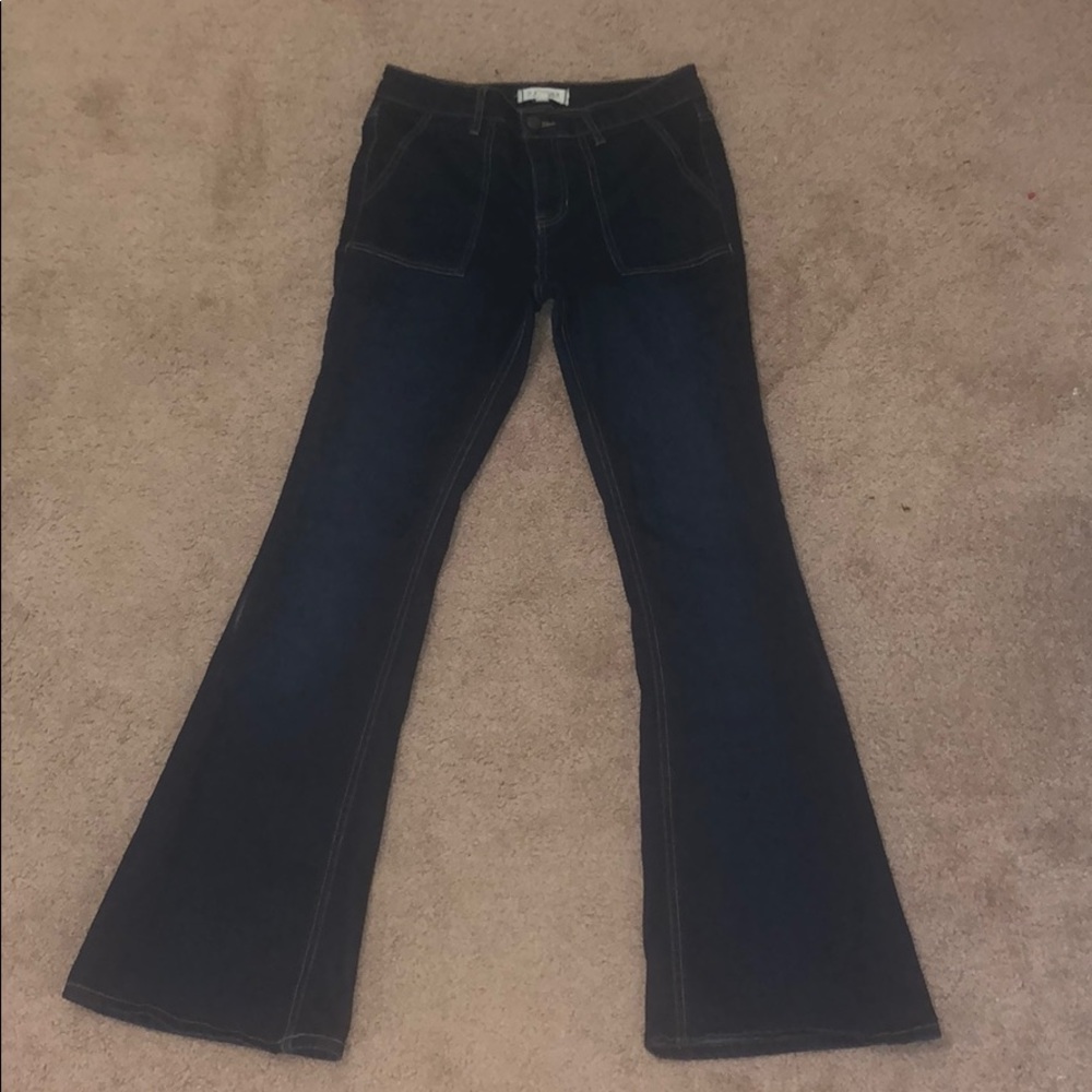 Mid-rise flare jeans